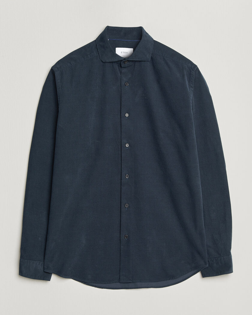 Eton Casual Fit Corduroy Shirt Navy Blue – Sininen