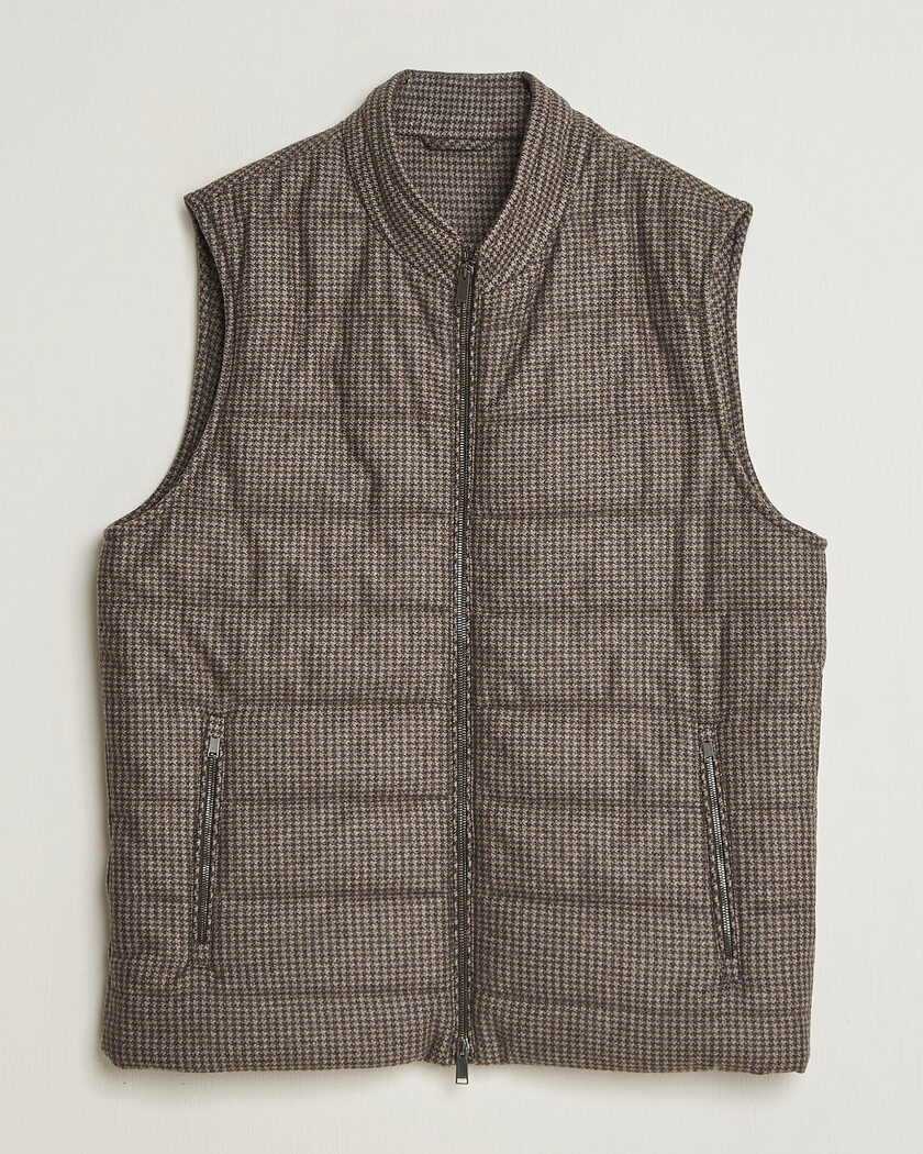 Eton Wool/Cashmere Padded Vest Brown – Ruskea