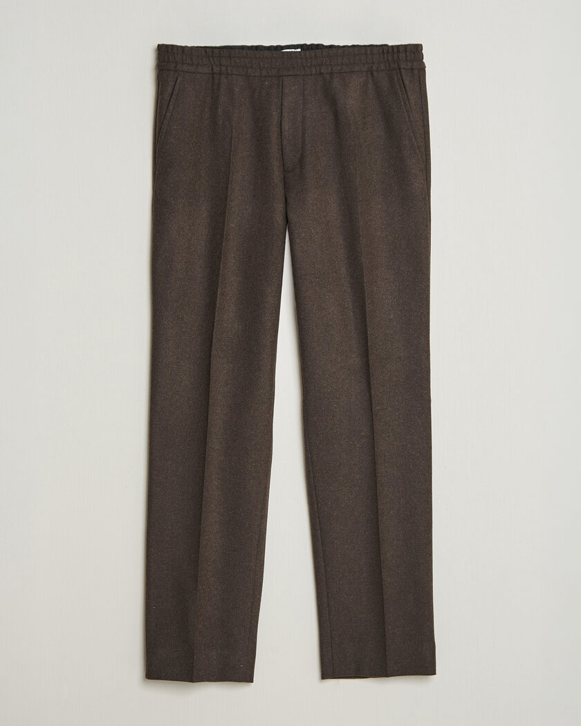 Filippa K Theo Relaxed Flannel Trousers Walnut Brown – Ruskea