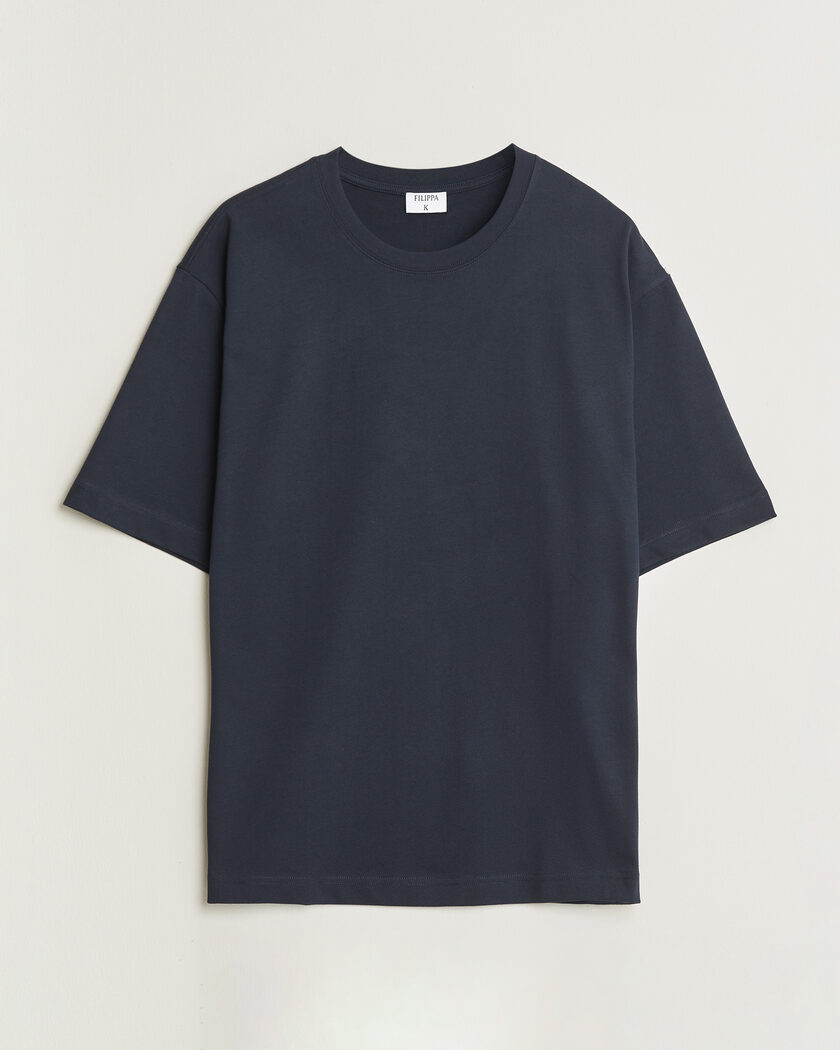 Filippa K Heavy Cotton Crew Neck T-Shirt Night Blue – Sininen