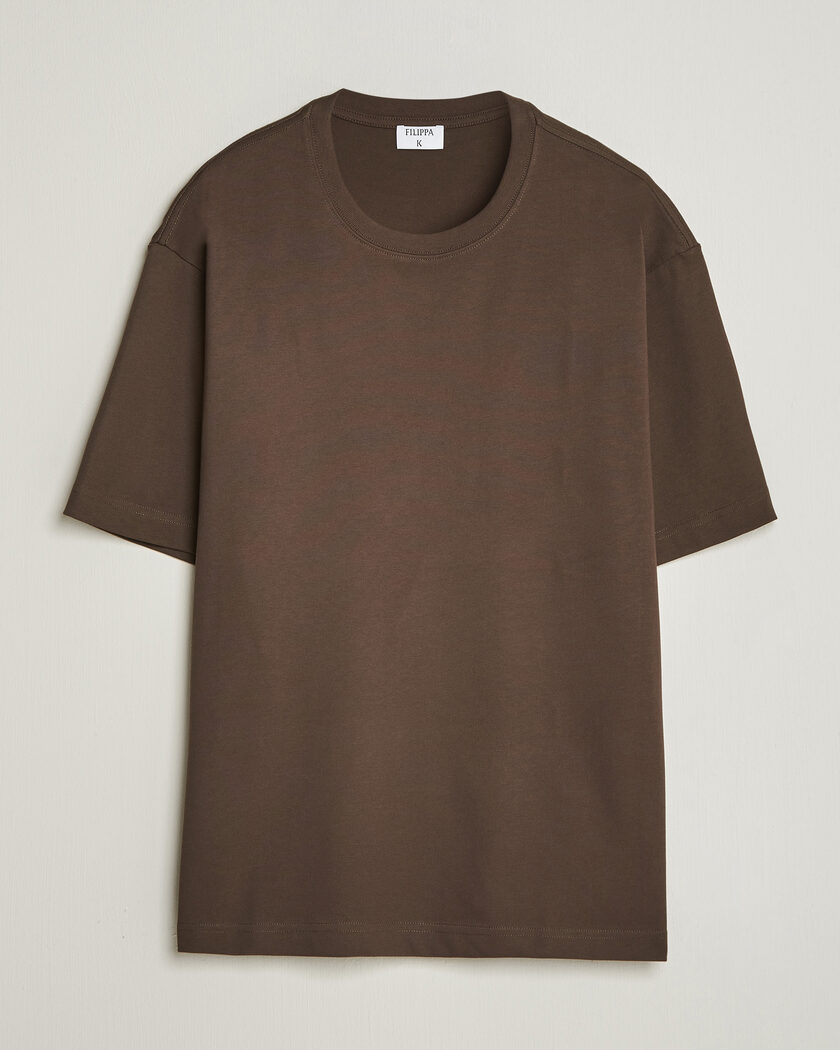 Filippa K Heavy Cotton Crew Neck T-Shirt Golden Brown – Ruskea