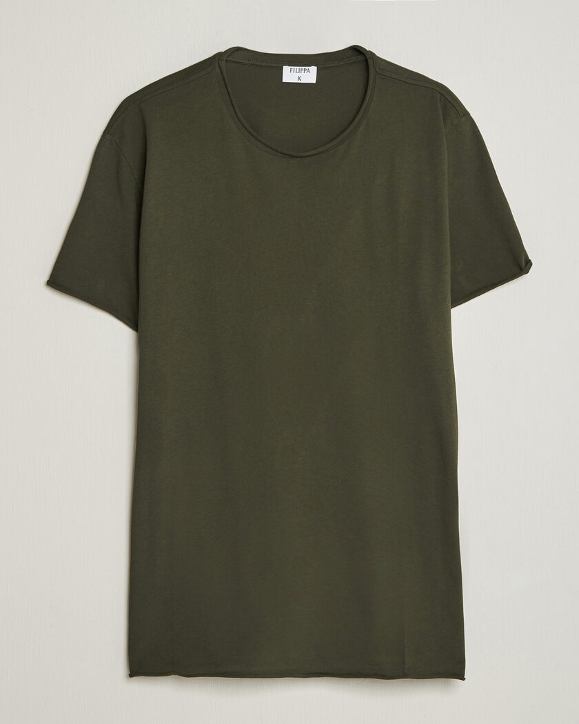 Filippa K Roll Neck Crew Neck T-Shirt Night Green – Vihreä