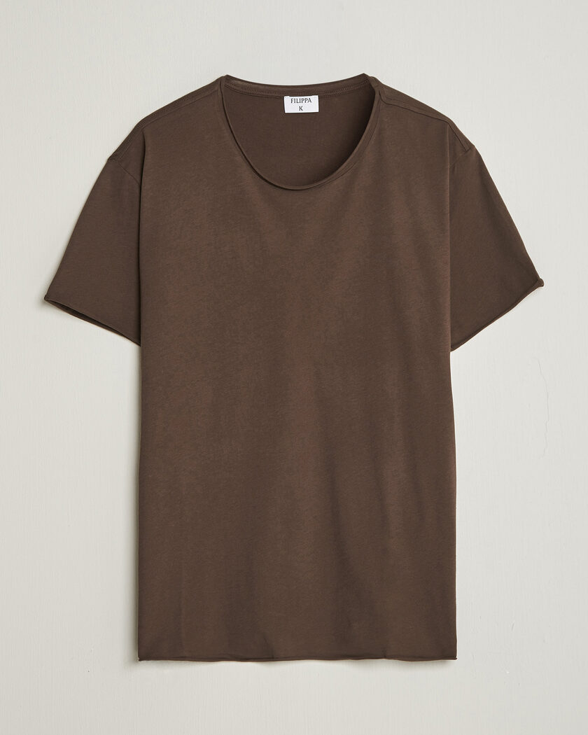 Filippa K Roll Neck Crew Neck T-Shirt Golden Brown – Ruskea