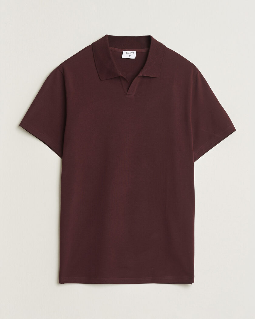 Filippa K Soft Lycra Polo T-Shirt Dark Burgundy – Punainen