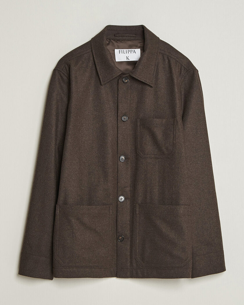 Filippa K Taylor Flannel Overshirt Walnut Brown – Ruskea