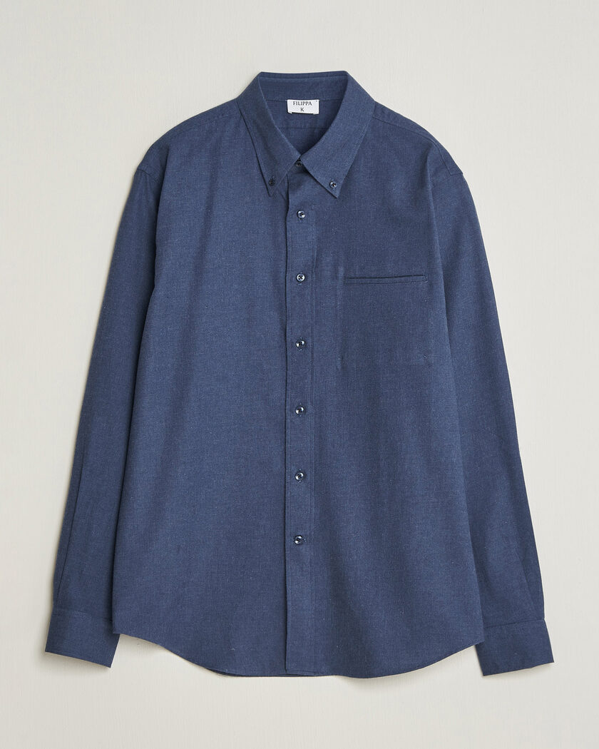 Filippa K Zack Flannel Shirt Navy – Sininen