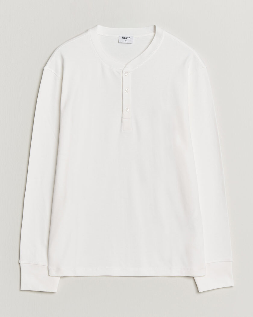 Filippa K Cotton Rib Henley White – Valkoinen