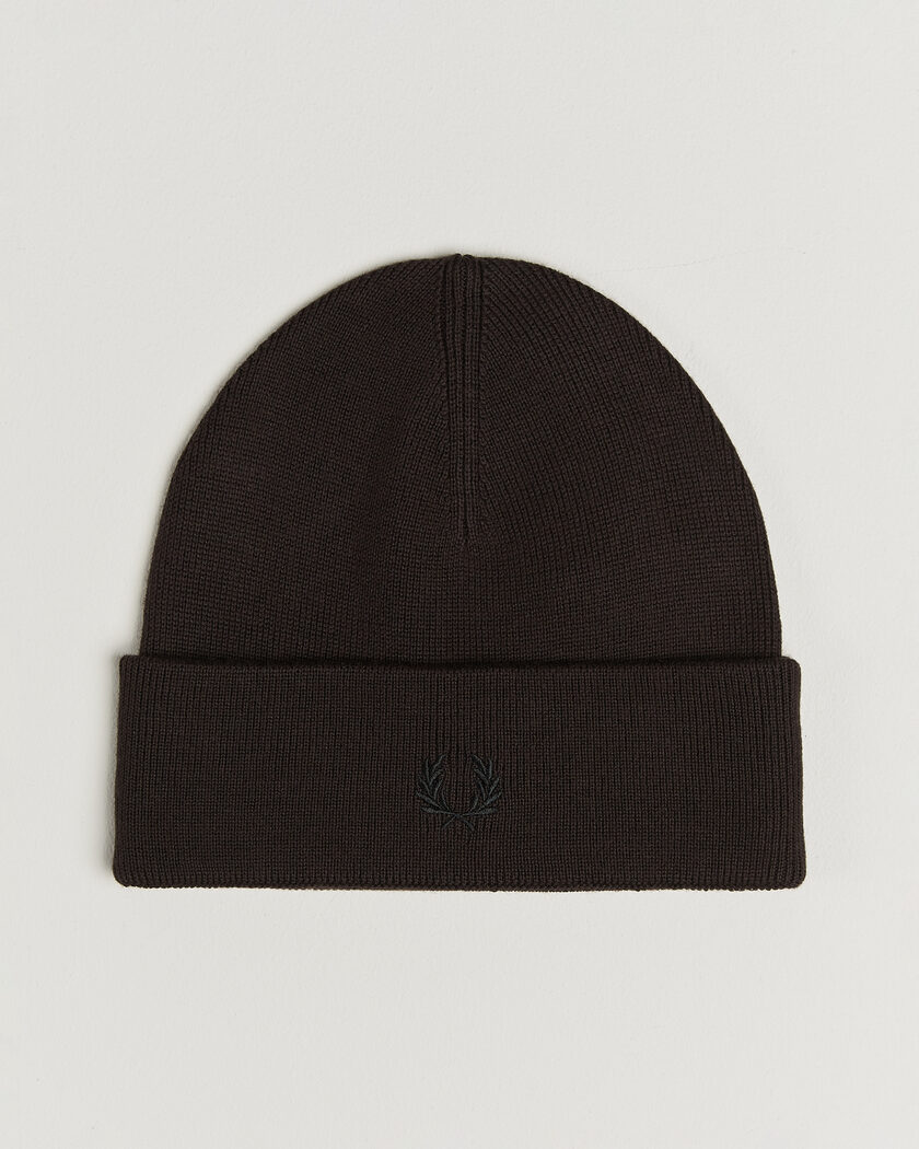 Fred Perry Merino Wool Beanie Rich Brown – Ruskea