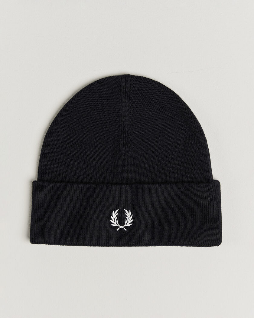 Fred Perry Merino Wool Beanie Navy – Sininen