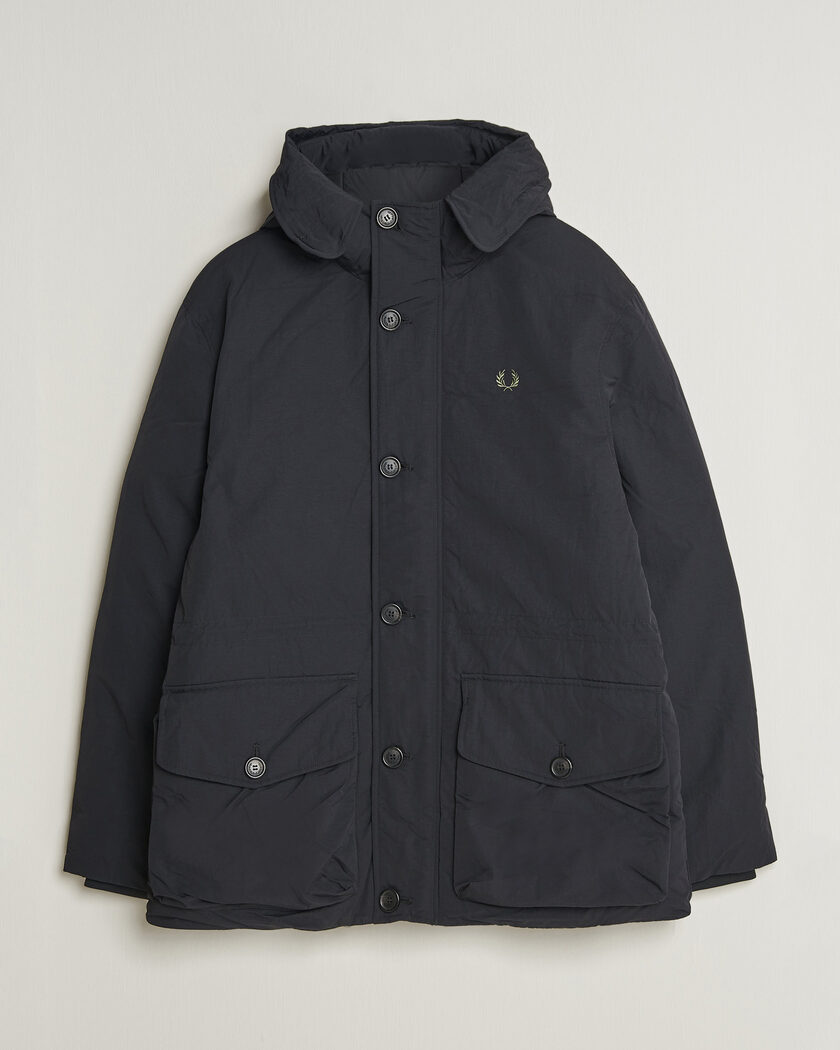 Fred Perry Padded Patch Pocket Parka Black – Musta
