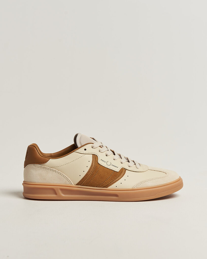 Fred Perry B4 Leather/Suede Sneaker Oatmeal – Valkoinen