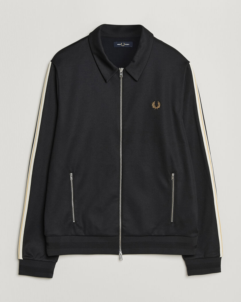 Fred Perry Tipped Taped Track Jacket Black – Musta