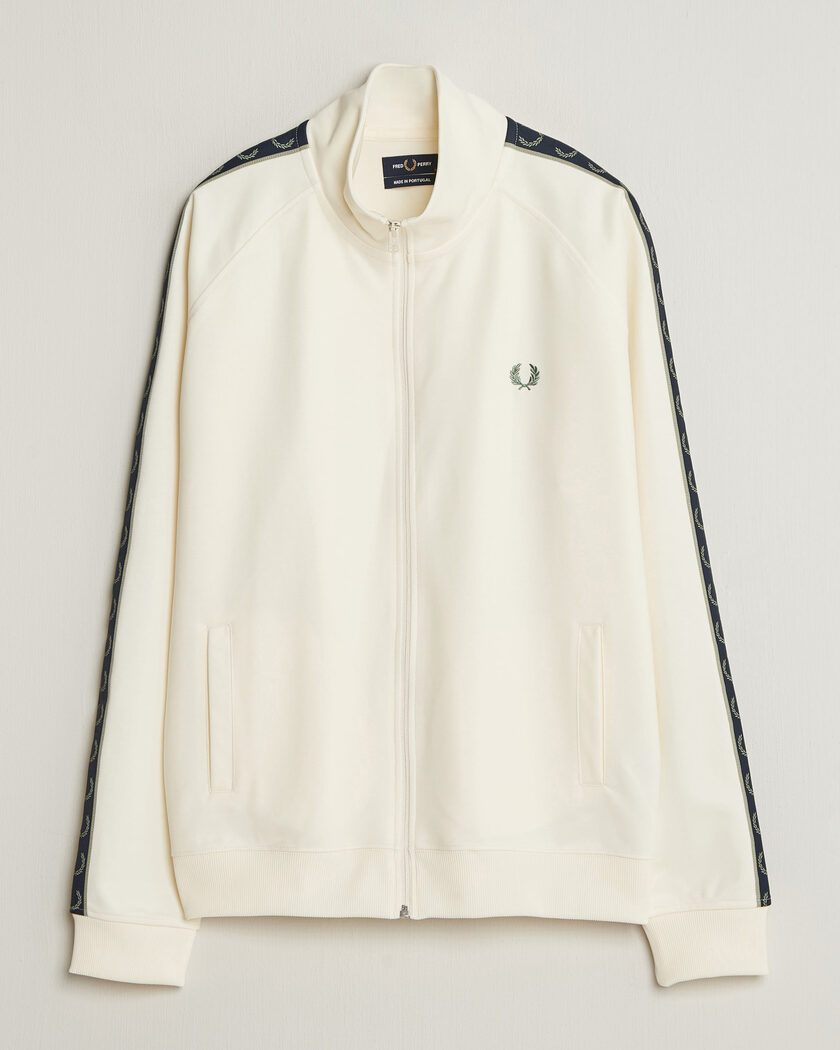 Fred Perry Taped Track Jacket Ecru – Valkoinen