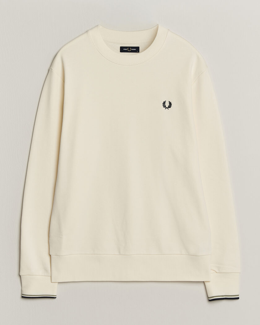 Fred Perry Crew Neck Sweatshirt Ecru – Valkoinen