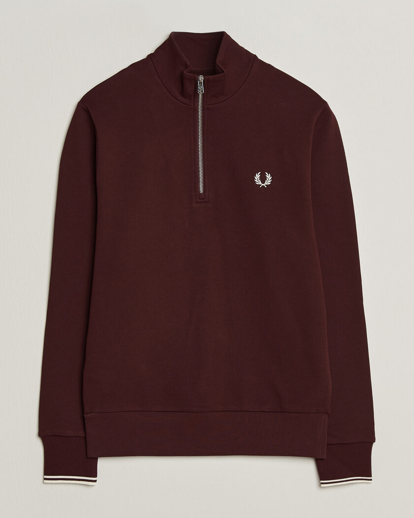 Fred Perry Half Zip Sweatshirt Oxblood – Punainen