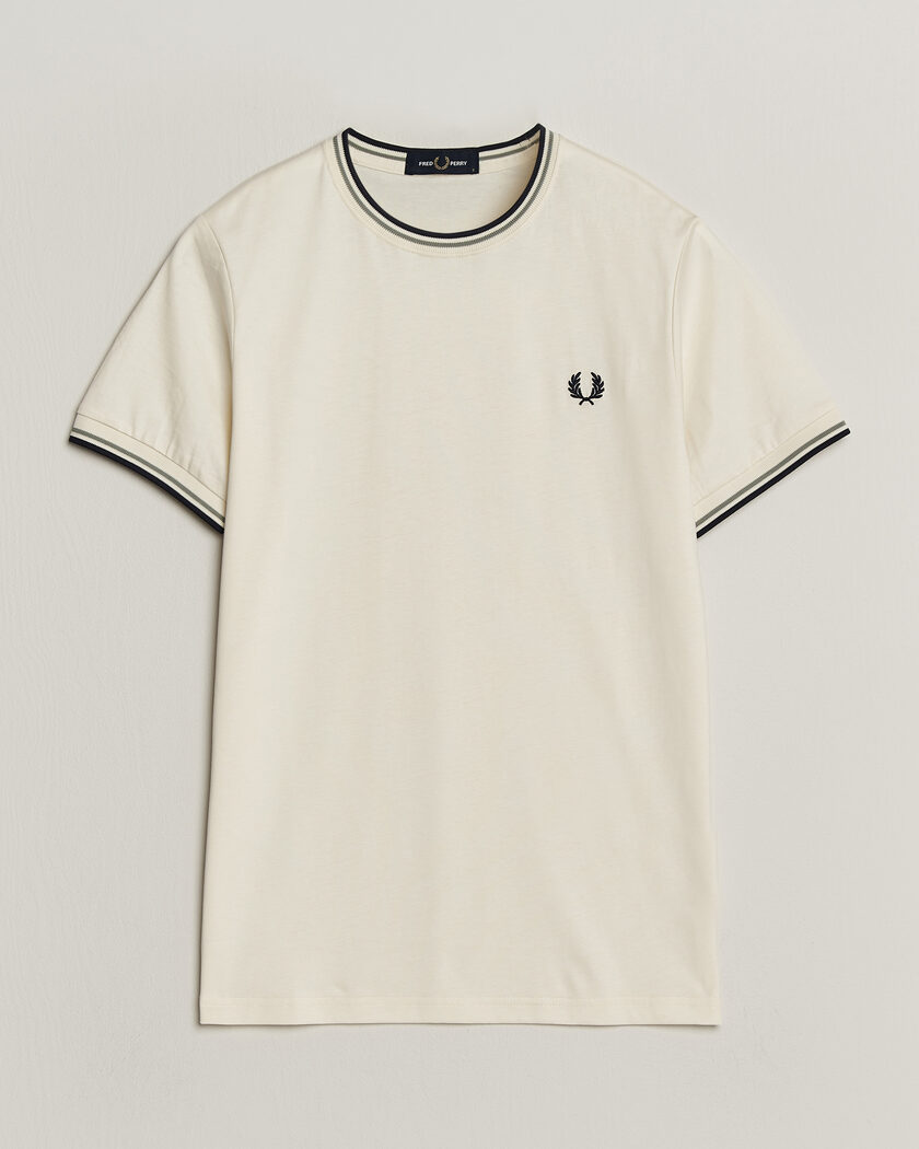 Fred Perry Twin Tipped T-Shirt Ecru – Valkoinen