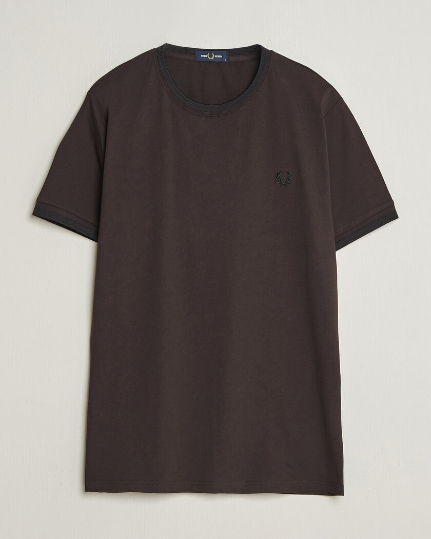 Fred Perry Twin Tipped T-Shirt Rich Brown – Ruskea