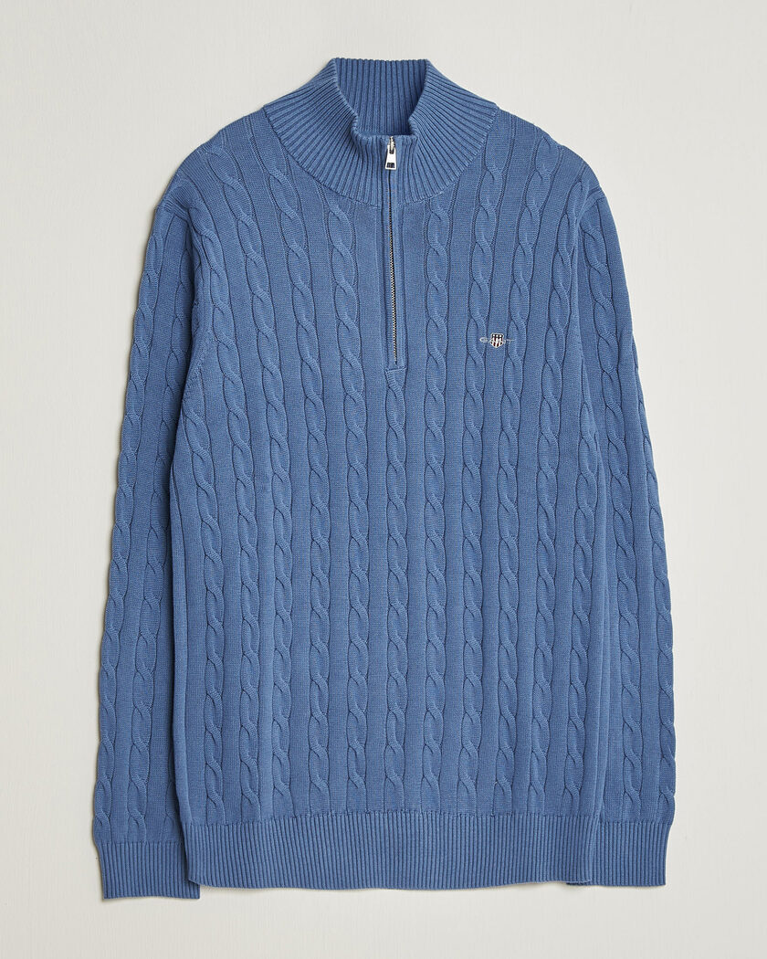 Gant Cotton Cable Half Zip Blue Horizon – Sininen
