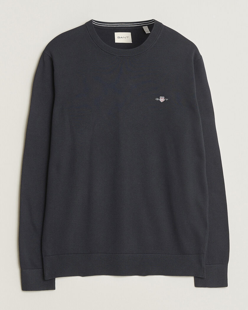 Gant Classic Cotton Crew Neck Black – Musta