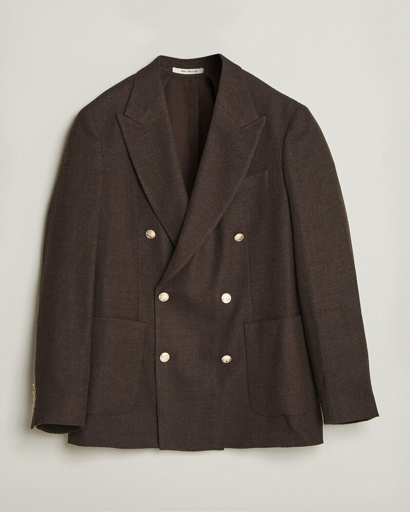 Gant Wool Textured Double Breasted Blazer Black Brown – Ruskea