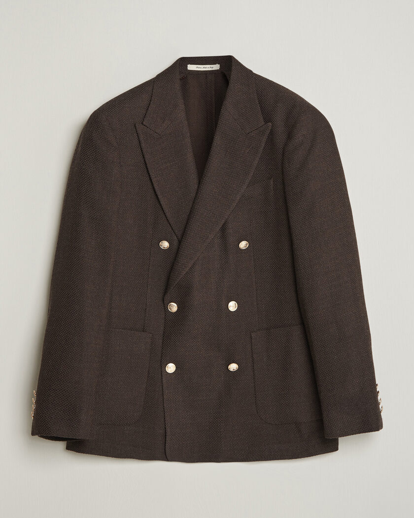 Gant Wool Textured Double Breasted Blazer Black Brown – Ruskea