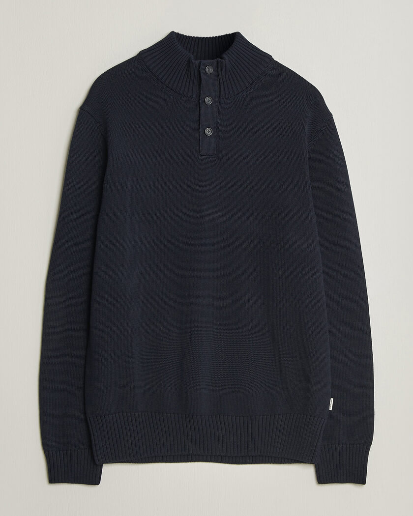 Gant Supima Cotton Half Buttoned Neck Evening Blue – Sininen