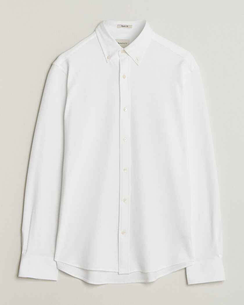 Gant Regular Fit Jersey Pique Shirt White – Valkoinen