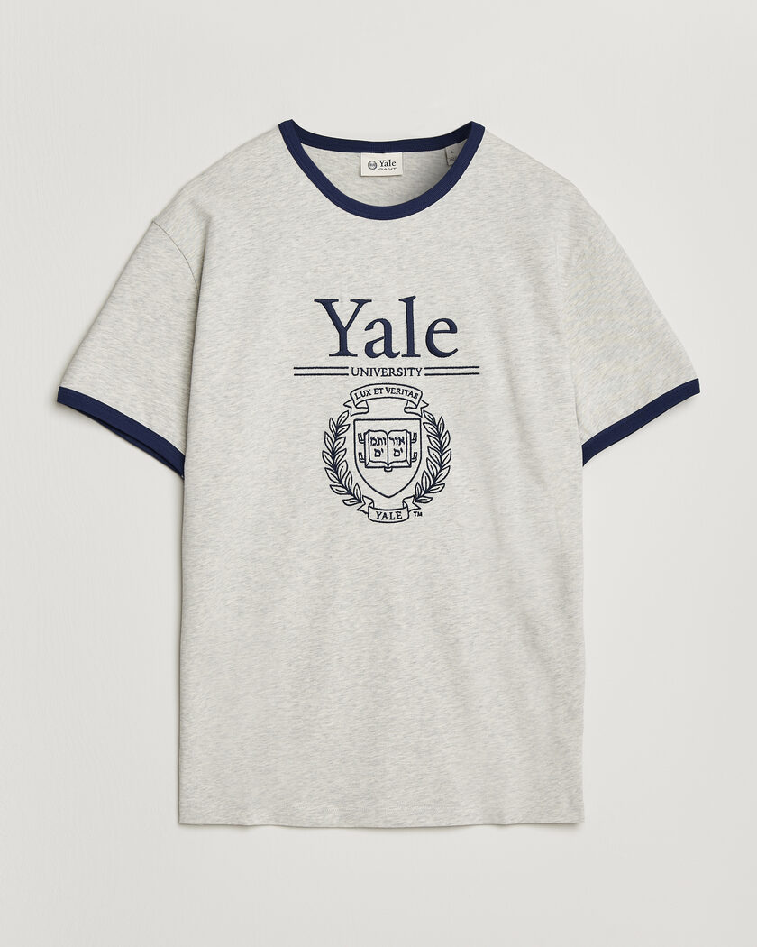 Gant YALE Crew Neck T-Shirt Grey Melange – Harmaa