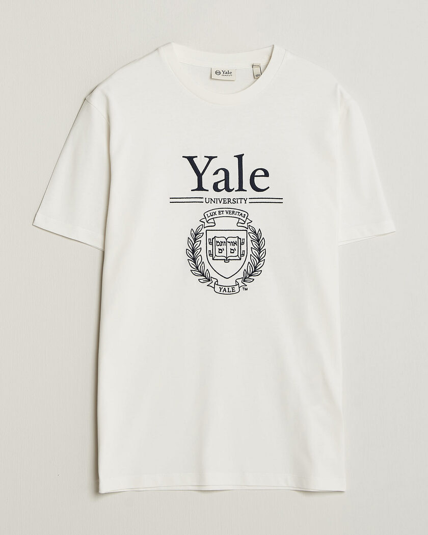 Gant YALE Crew Neck T-Shirt Eggshell – Valkoinen