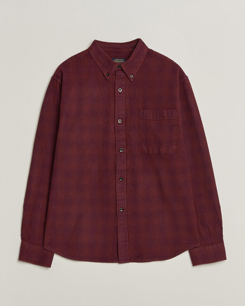 Pendleton Flannel Button Down Shirt Maroon Plaid – Punainen