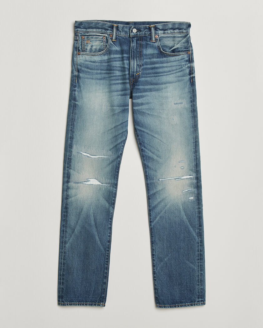 RRL Slim Fit Selvedge Jeans Clearford Wash – Sininen