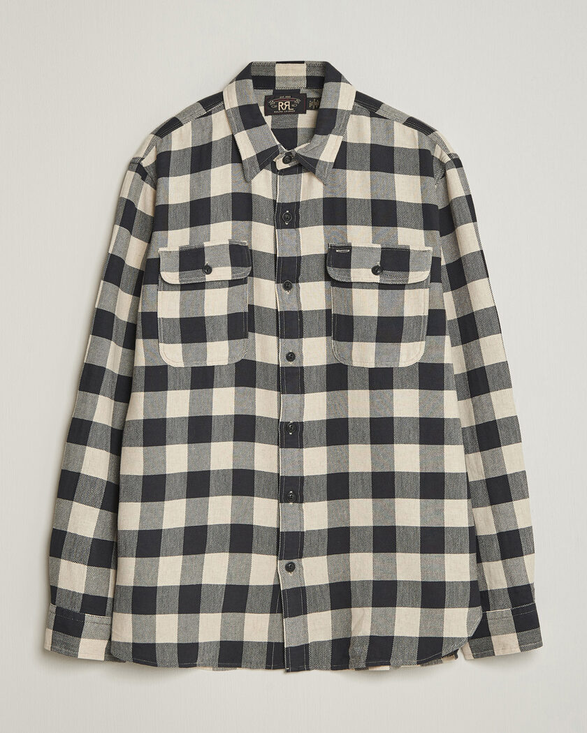 RRL Matlock Plaid Shirt Black/Cream – Musta