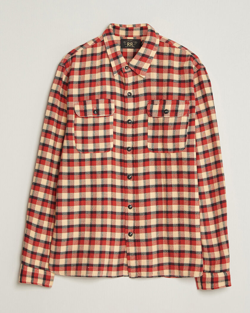 RRL Plaid Flannel Shirt Red/Cream – Punainen
