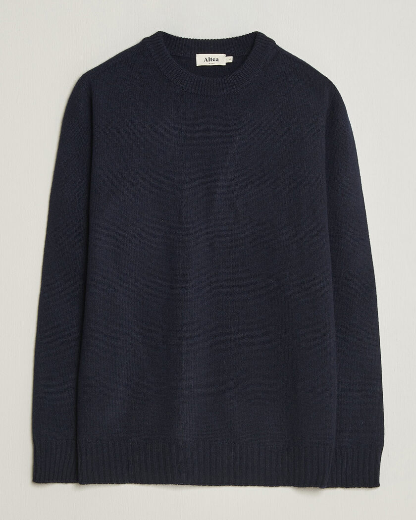 Altea Wool/Cashmere Crew Neck Pullover Navy – Sininen