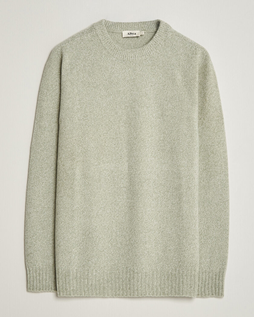 Altea Wool/Cashmere Crew Neck Pullover Mint Green – Vihreä