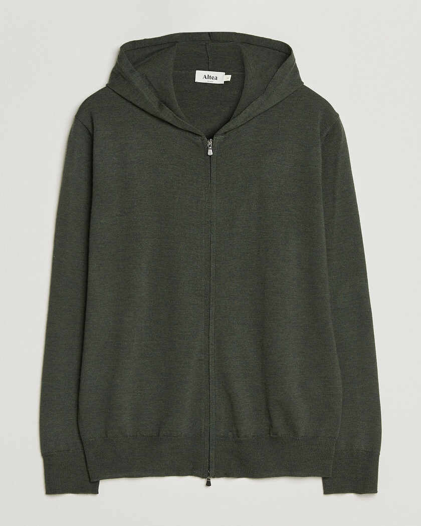 Altea Merino Wool Cardigan Dark Military – Vihreä