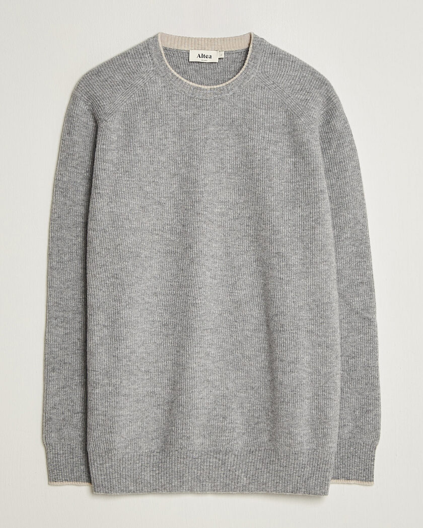 Altea Rib Wool Raglan Sweater Light Grey – Harmaa
