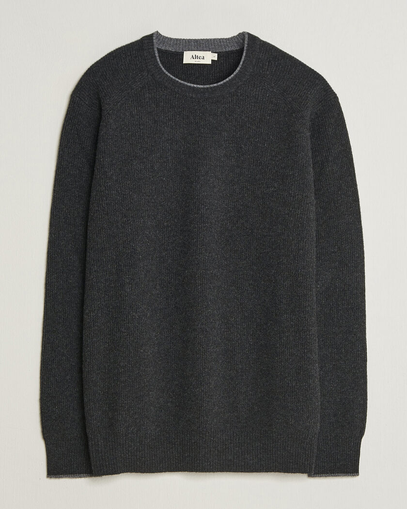 Altea Rib Wool Raglan Sweater Charcoal – Harmaa