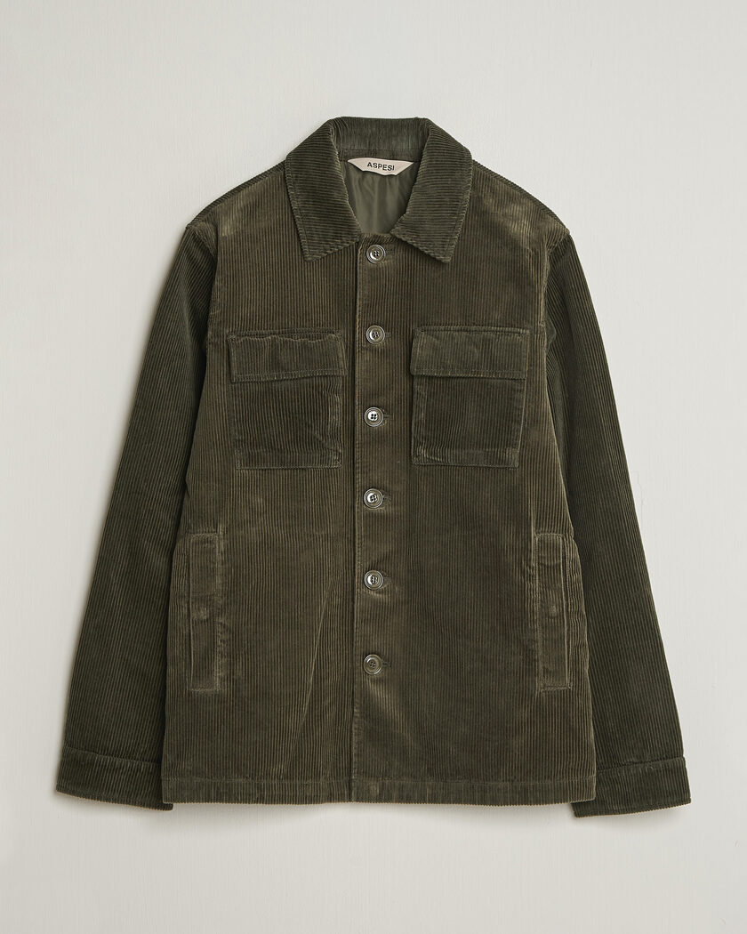 Aspesi Tigre Corduroy Shirt Jacket Military – Vihreä
