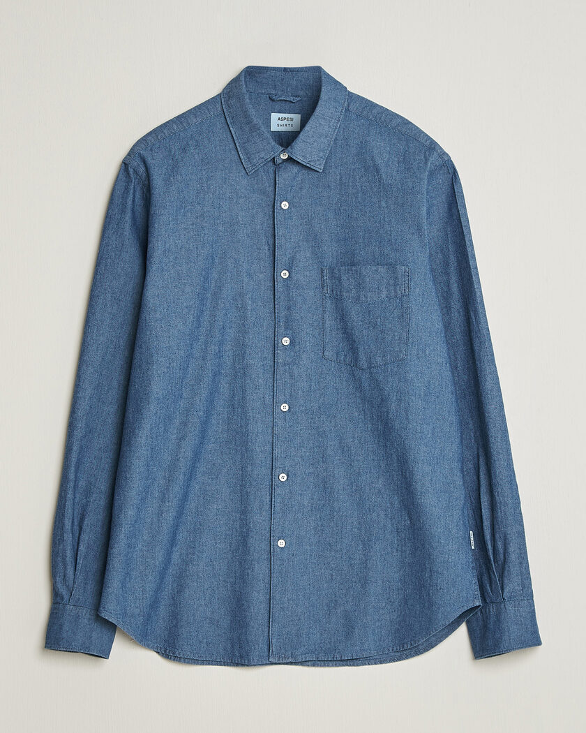 Aspesi Chambray Shirt Blue Denim – Sininen