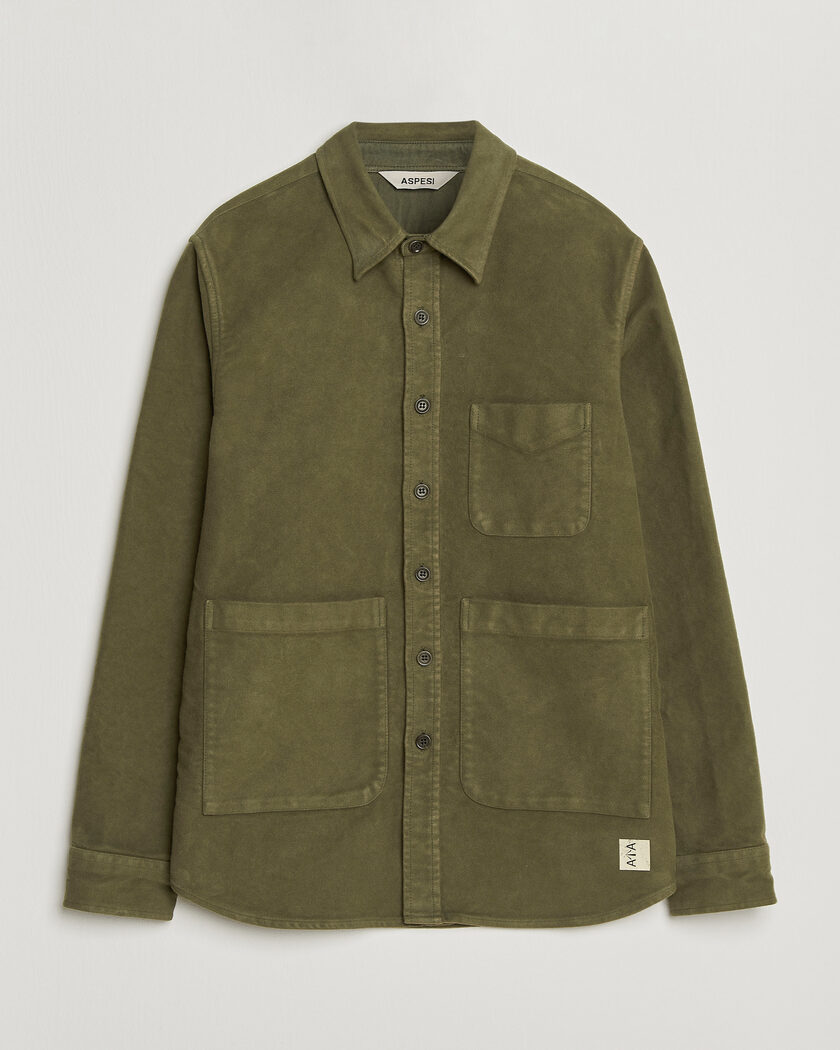 Aspesi Moleskine Utility Shirt Military – Vihreä