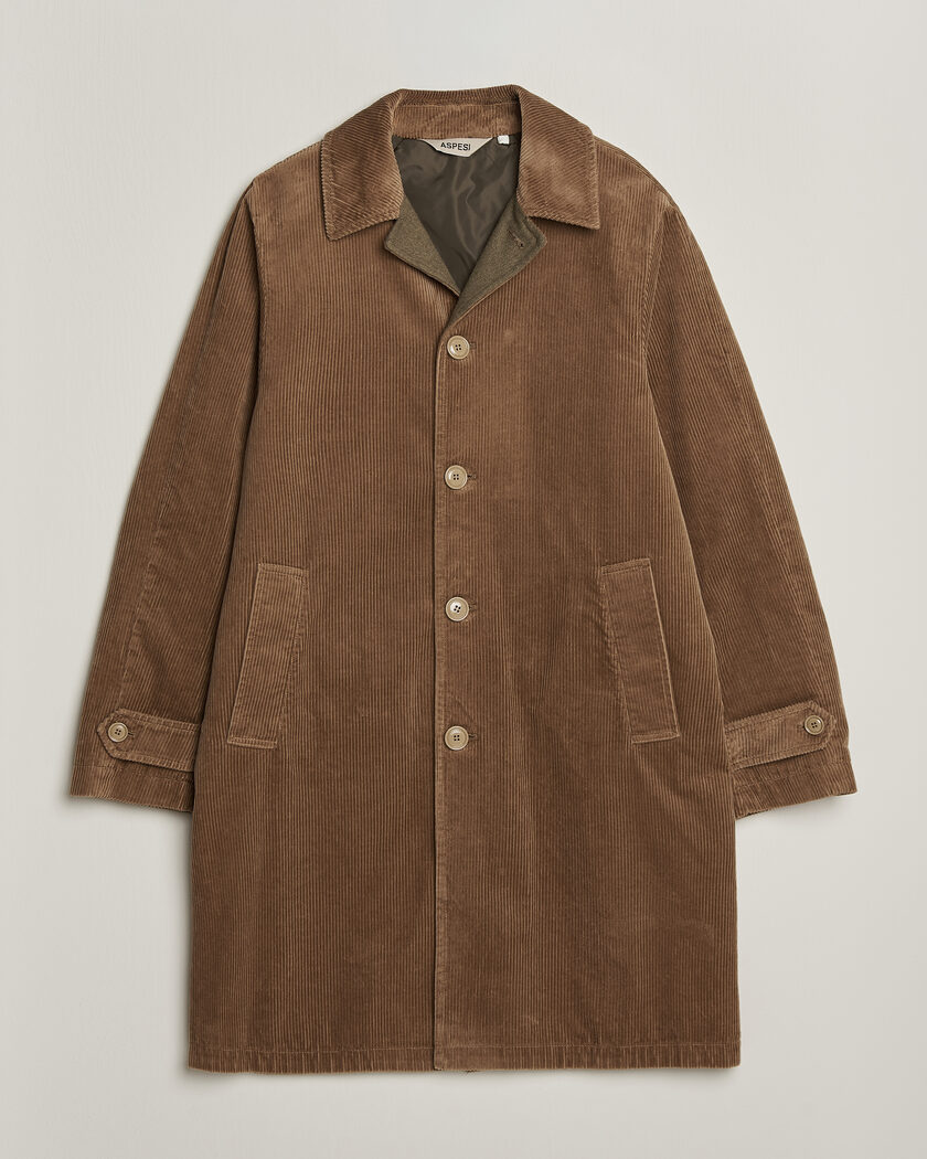 Aspesi Corduroy Raglan Coat Beige – Ruskea