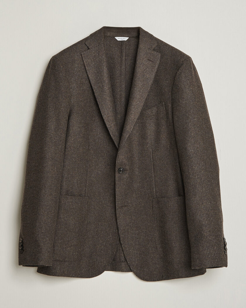 Boglioli K Jacket Wool Houndstooth Blazer Dark Brown – Ruskea