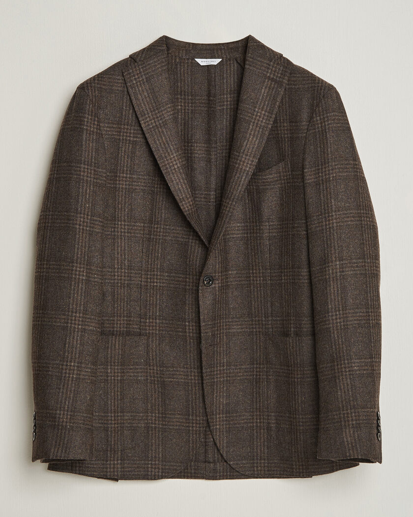 Boglioli K Jacket Wool Check Blazer Dark Brown – Ruskea
