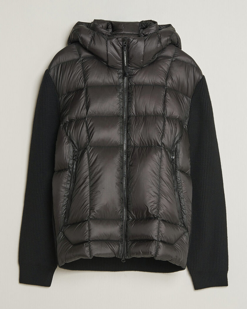 C.P. Company Merino Wool Padded Hybrid Hood Jacket Black – Musta