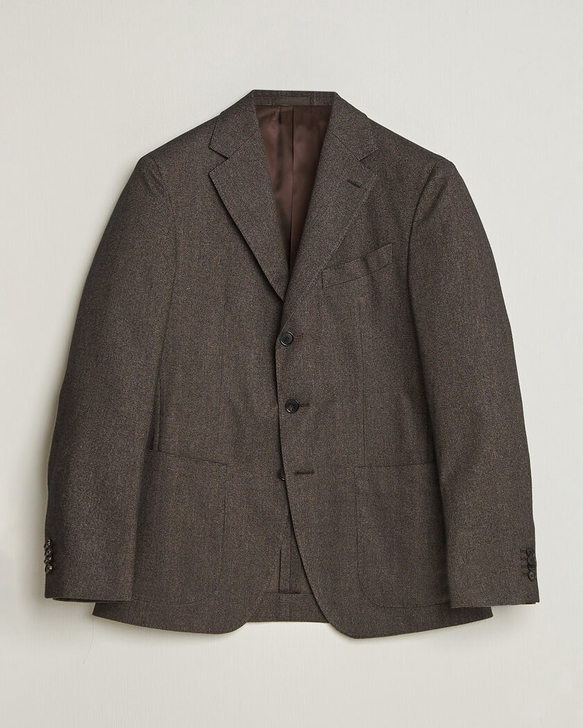 Caruso Aida Brushed Cotton Blazer Dark Brown – Ruskea