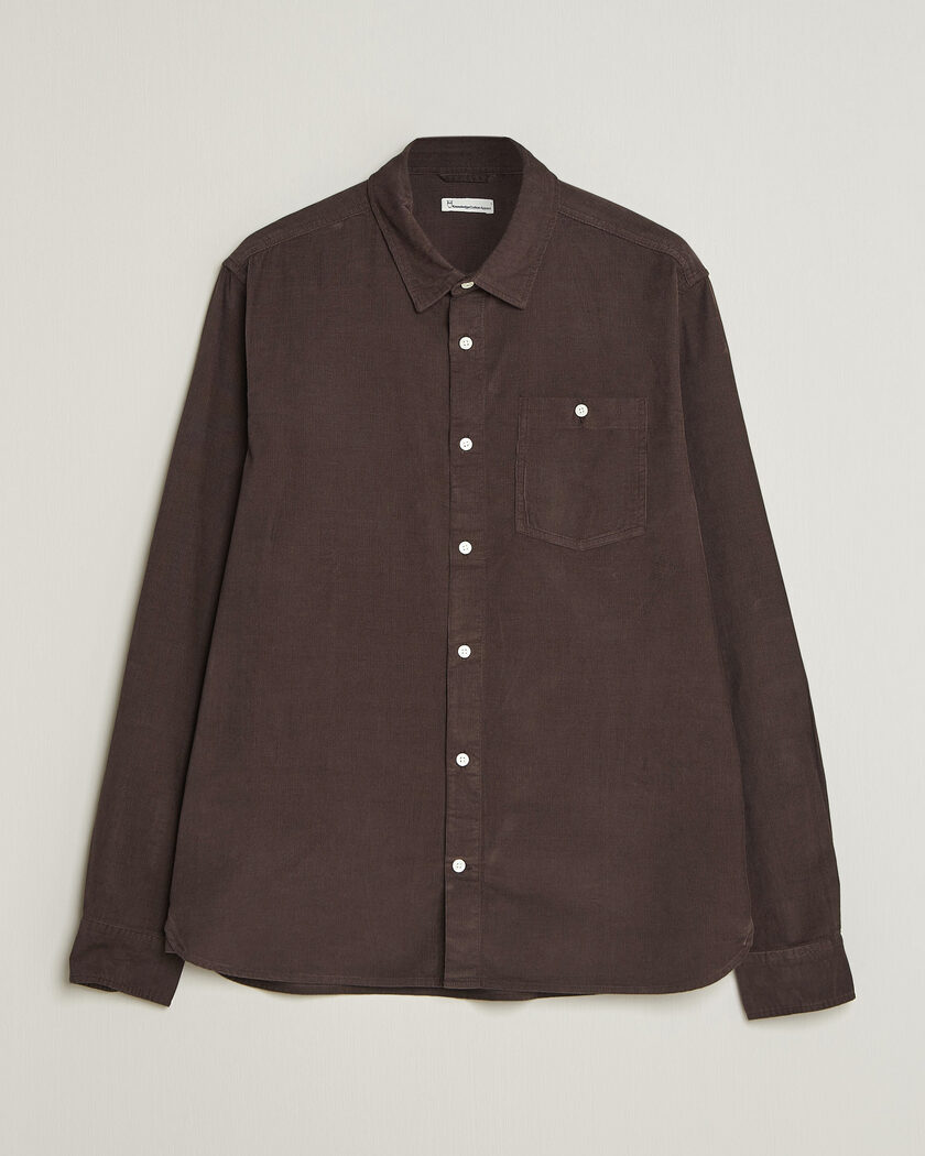 KnowledgeCotton Apparel Regular Fit Cord Shirt Chocolate – Ruskea