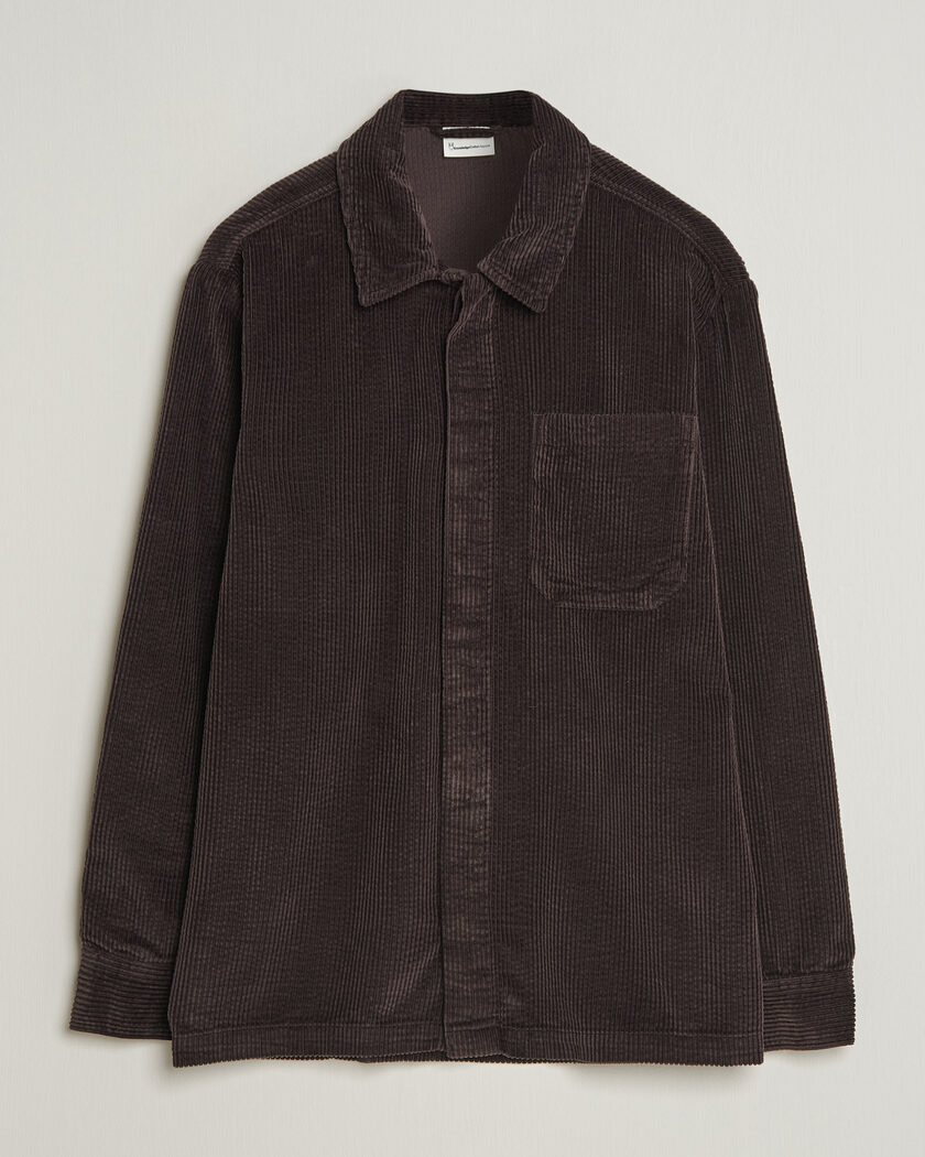 KnowledgeCotton Apparel Cotton Corduroy Overshirt Chocolate – Ruskea