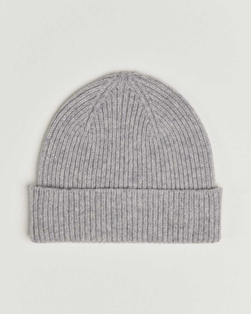Robert Mackie Clyde Lambswool Beanie Light Grey – Harmaa