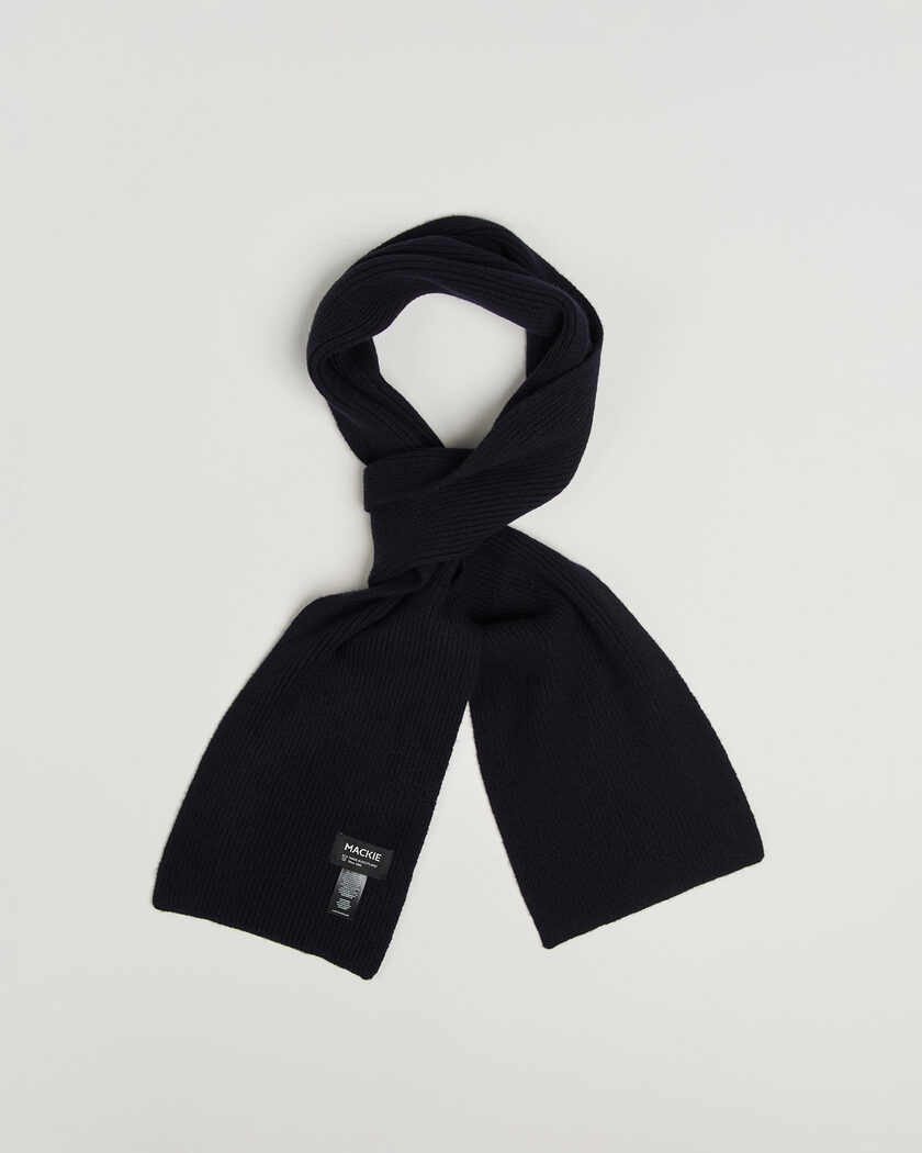 Robert Mackie Clyde Lambswool Scarf Navy – Sininen